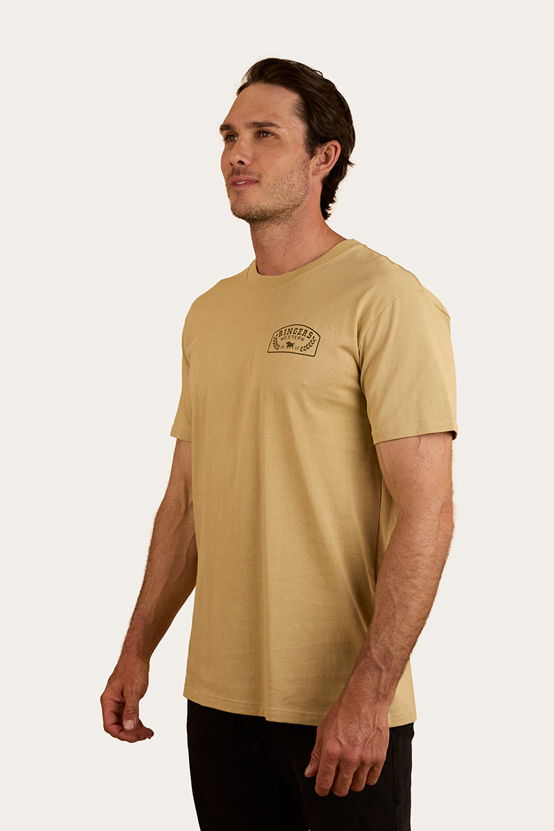 Wheatbelt Mens Stock Fit T-Shirt - Pale Olive / Military Green