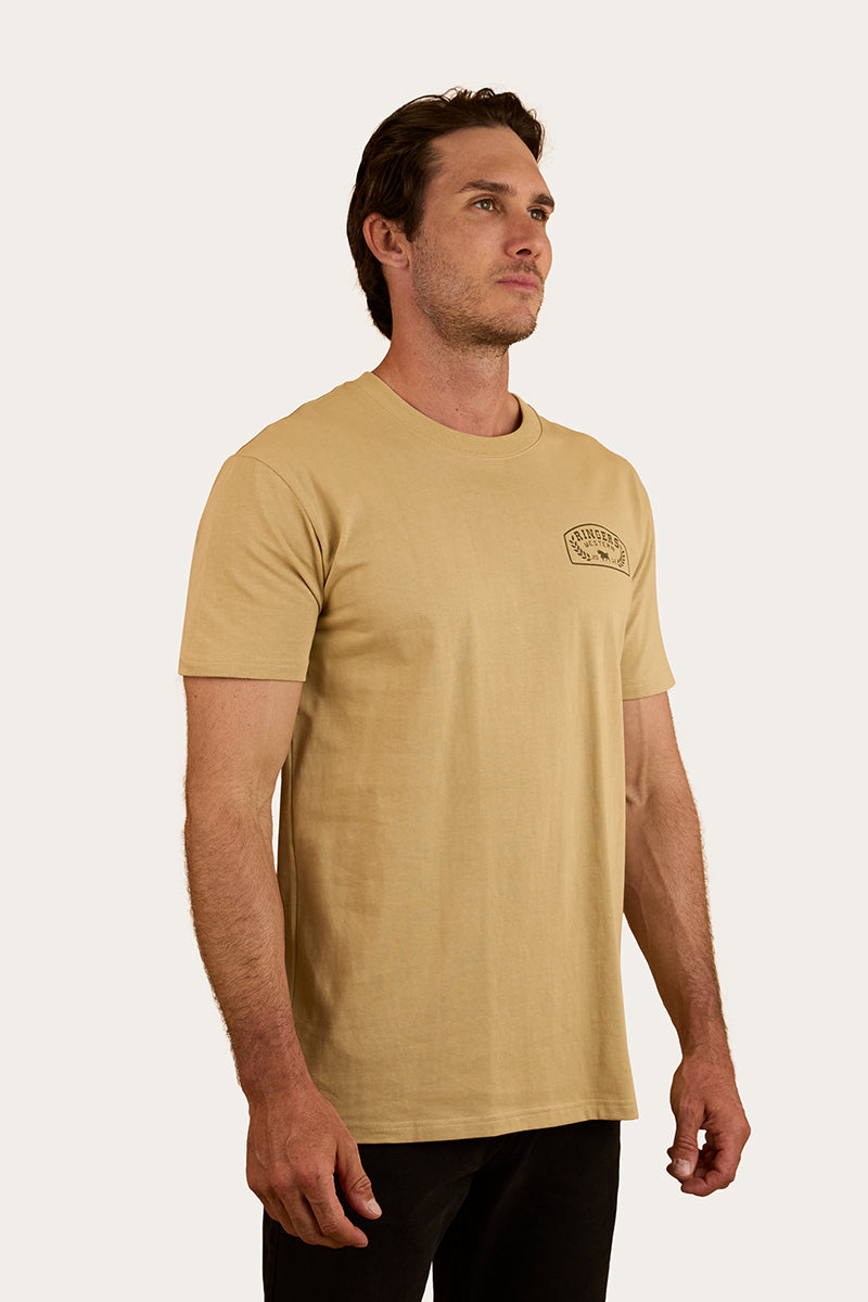 Wheatbelt Mens Stock Fit T-Shirt - Pale Olive / Military Green