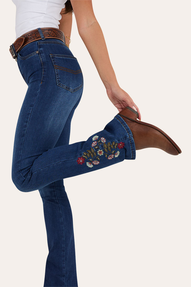 Penny Rodeo Womens High-Rise Bootleg Jeans - Classic Blue