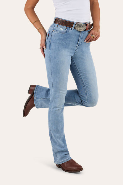 Penny Womens High-Rise Bootleg Jeans - Light Blue