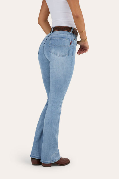 Penny Womens High-Rise Bootleg Jeans - Light Blue