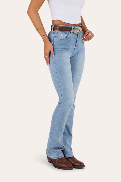 Penny Womens High-Rise Bootleg Jeans - Light Blue