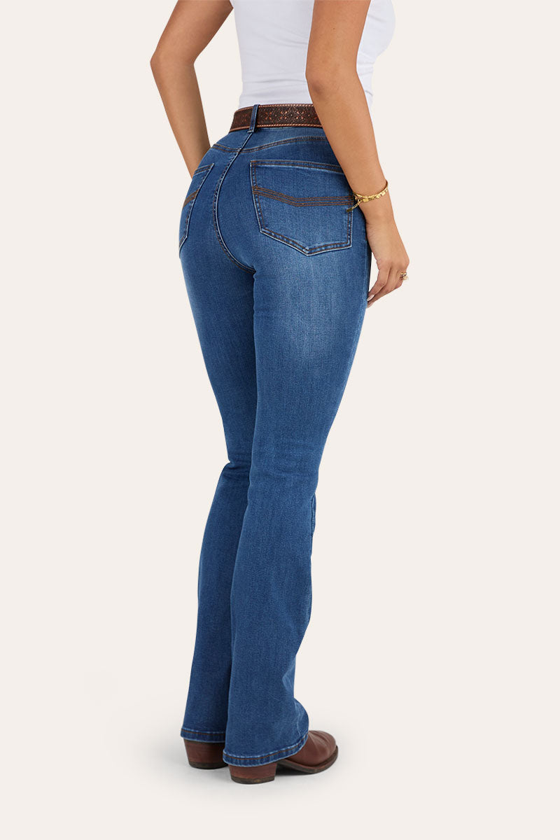 Penny Womens High-Rise Bootleg Jeans - Vintage Blue Wash