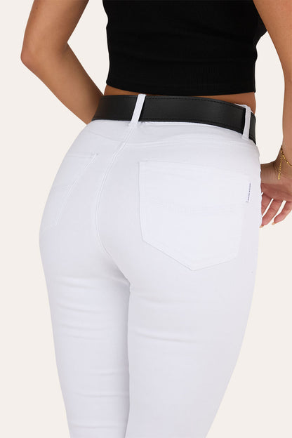 Penny Womens High-Rise Bootleg Jeans - White