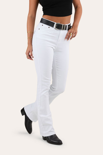 Penny Womens High-Rise Bootleg Jeans - White