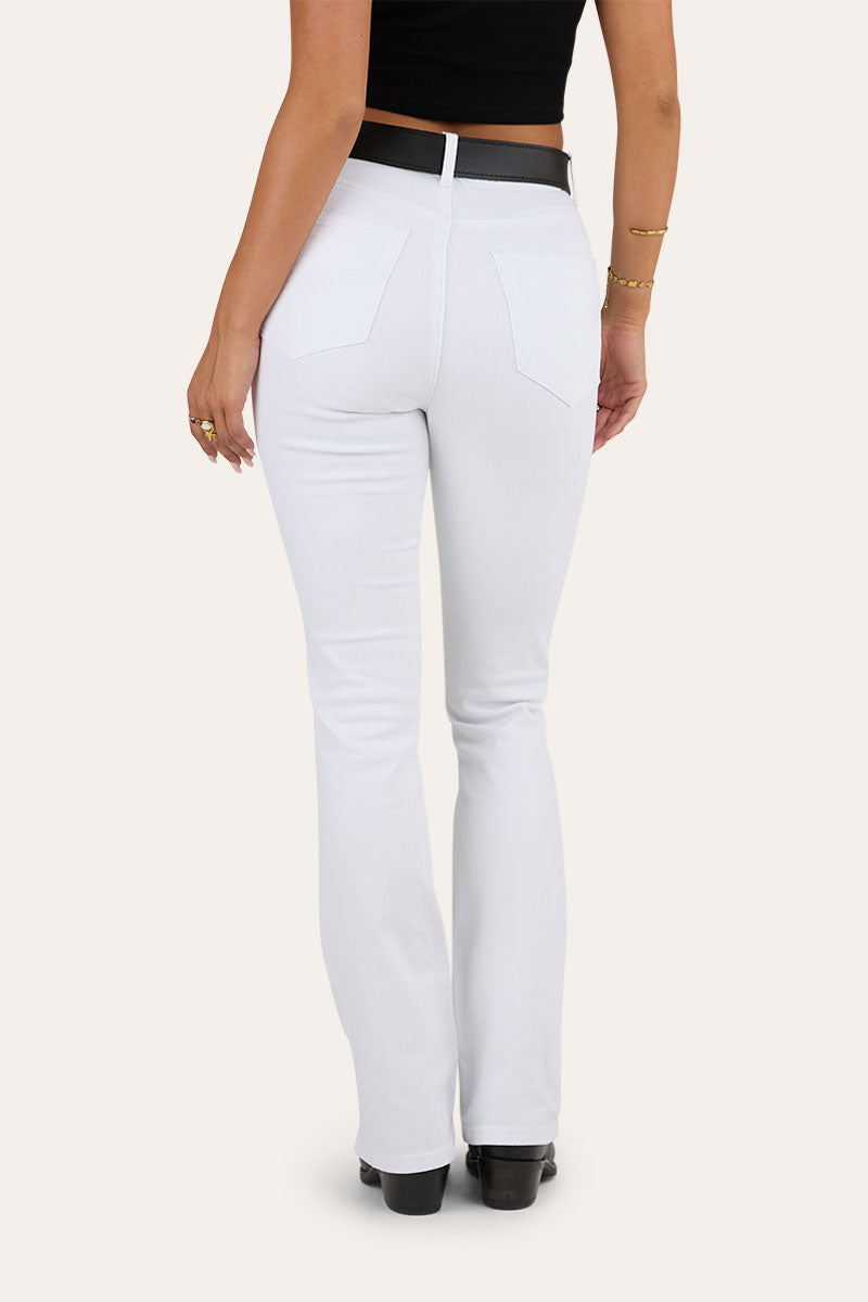 Penny Womens High-Rise Bootleg Jeans - White