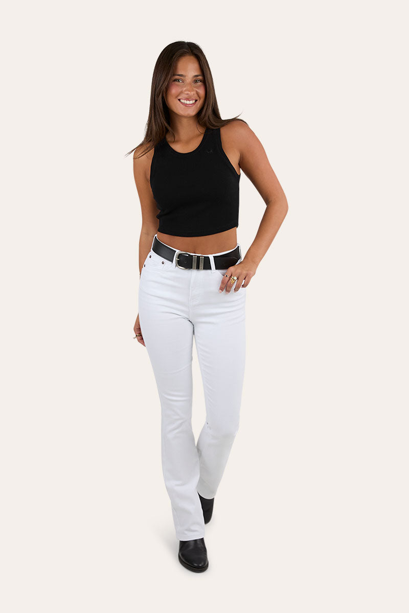 Penny Womens High-Rise Bootleg Jeans - White