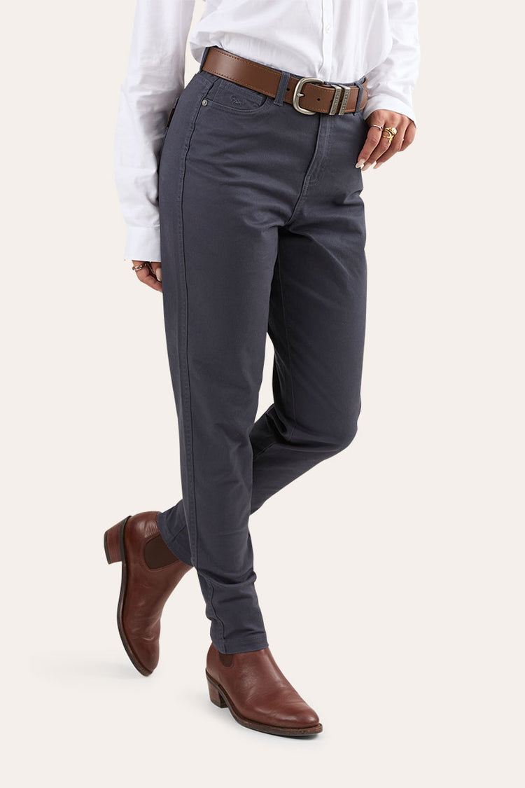 MacKenzie Womens 5 Pocket Stretch Drill Jeans - Steel Blue