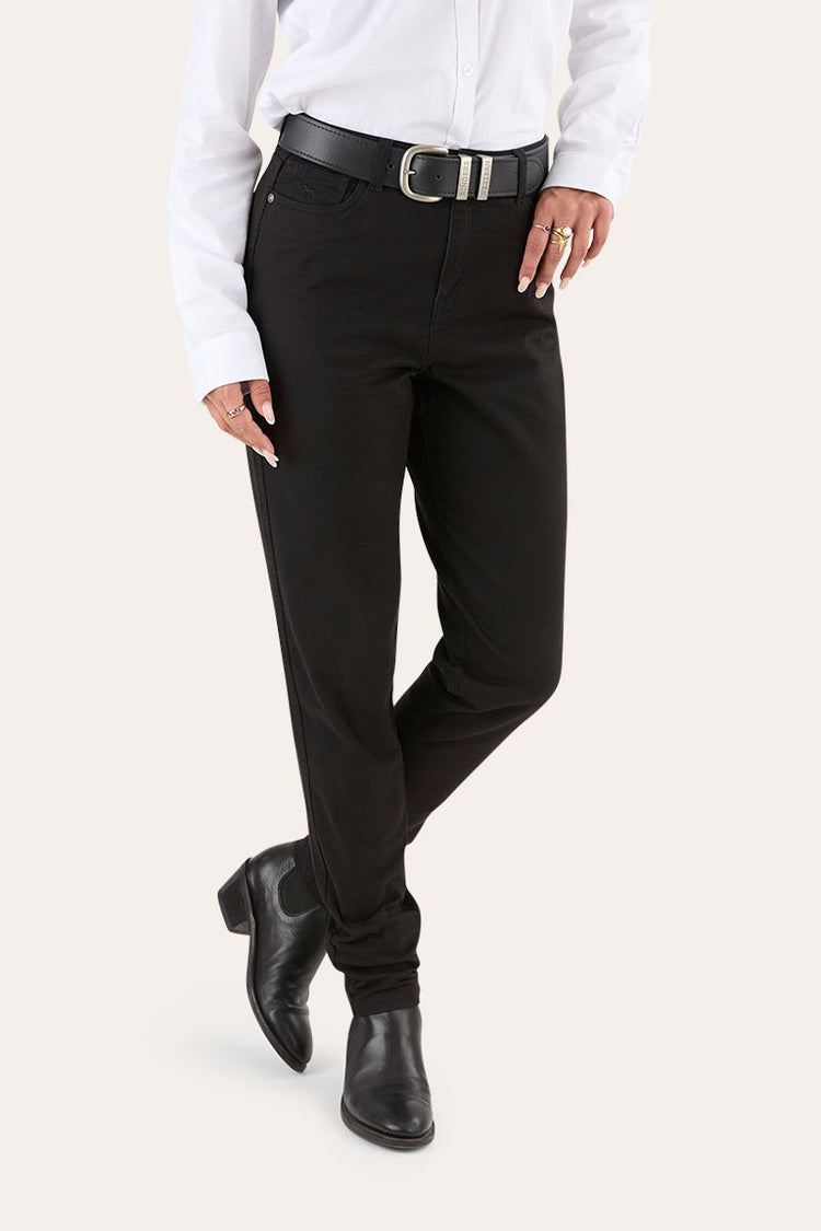 MacKenzie Womens 5 Pocket Stretch Drill Jeans - Black