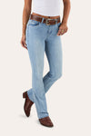 Katherine Cowgirl Womens Mid-Rise Bootleg Jeans - Light Blue