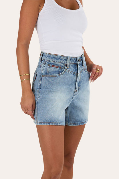 Saige Womens Denim Short - Light Wash Blue