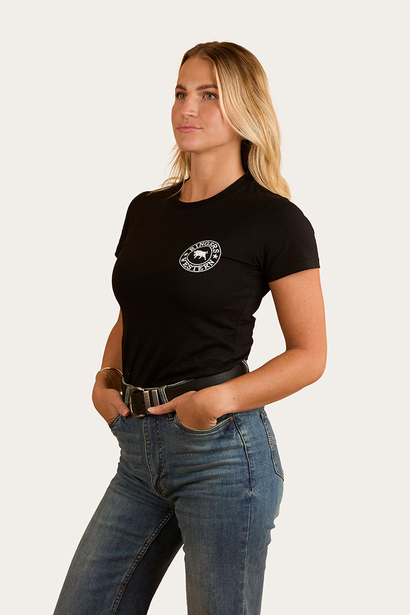 Signature Bull Womens Classic Fit T-Shirt - Black/White