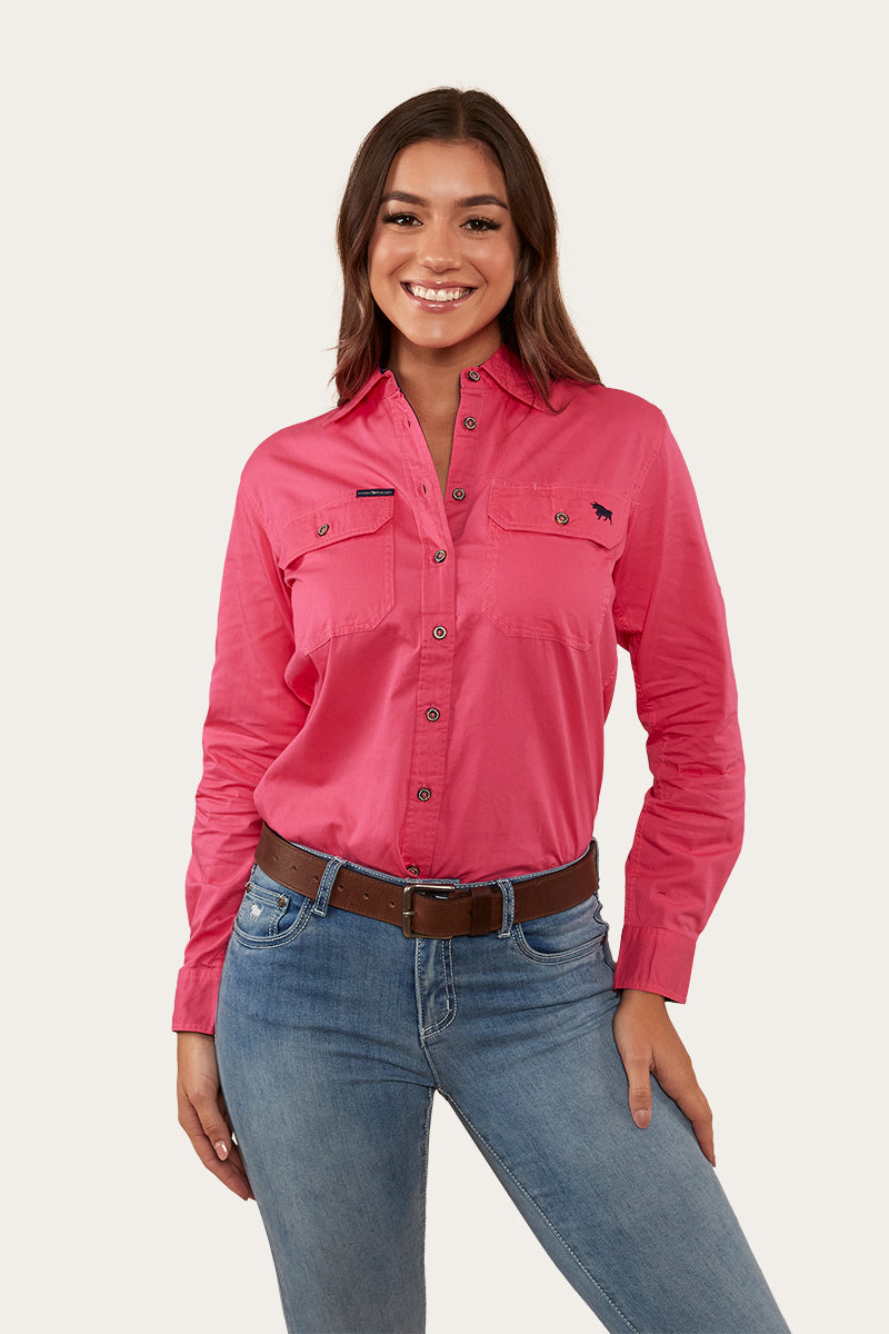 Pentecost River Womens Full Button Work Shirt - Melon