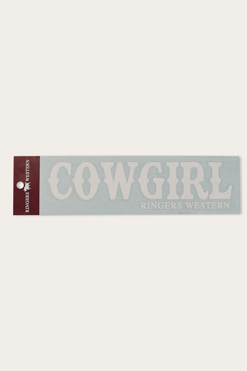 Cowgirl Die Cut Sticker - White