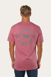 Signature Bull Mens Classic T-Shirt - Sangria/Charcoal