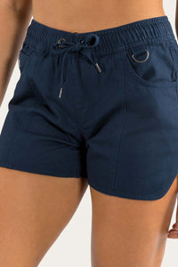 Tora Womens Heavy Weight Ruggers - Dark Navy with Camel