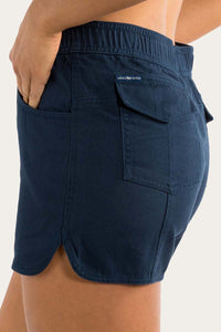 Tora Womens Heavy Weight Ruggers - Dark Navy with Camel