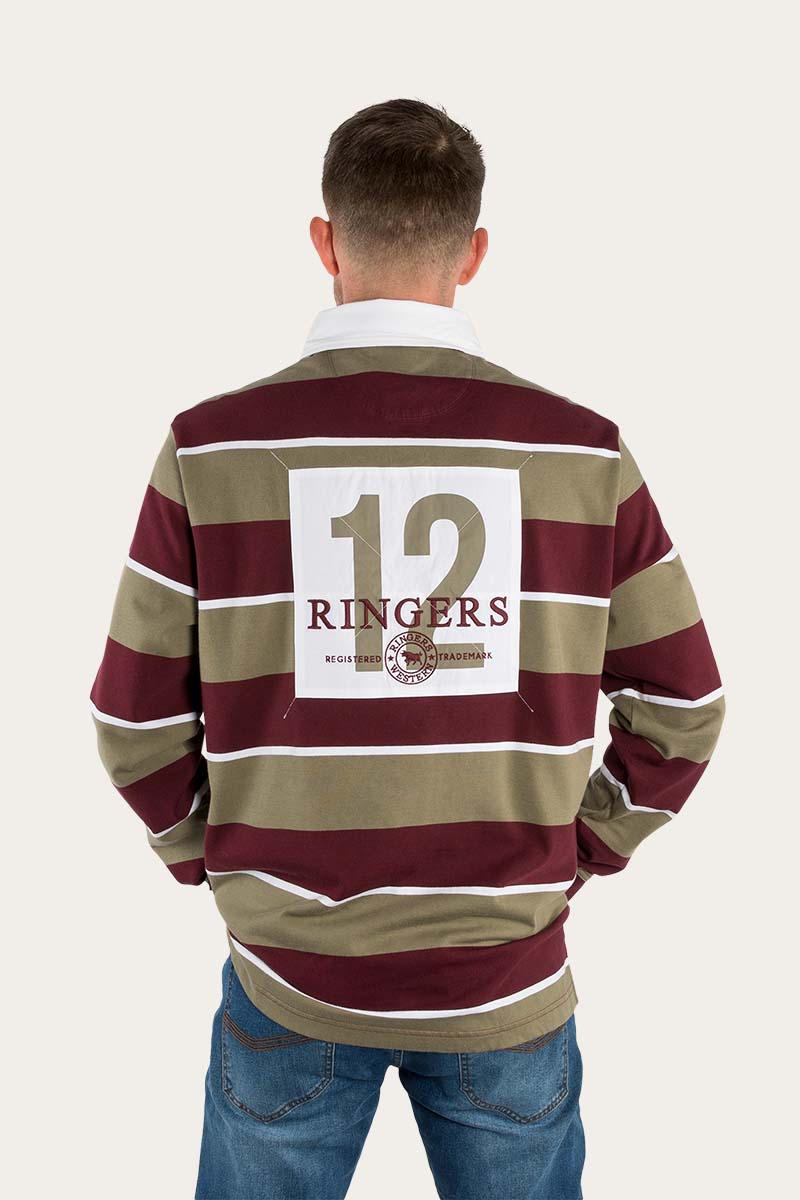 Regency Mens Rugby Jersey - Cabernet/Khaki