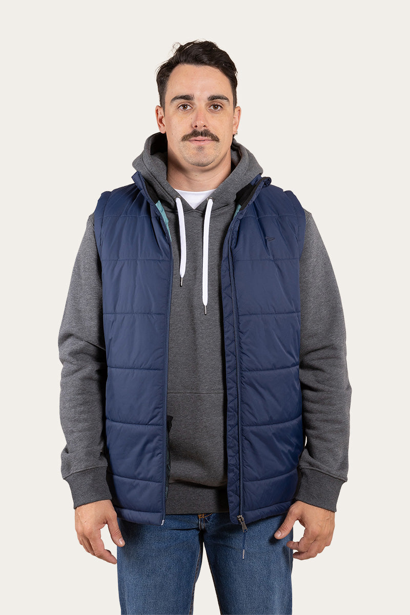 Mens navy 2025 puffer vest