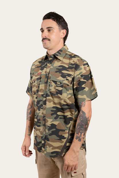 Bulgarra Mens Ripstop Full Button Work Shirt - Camo