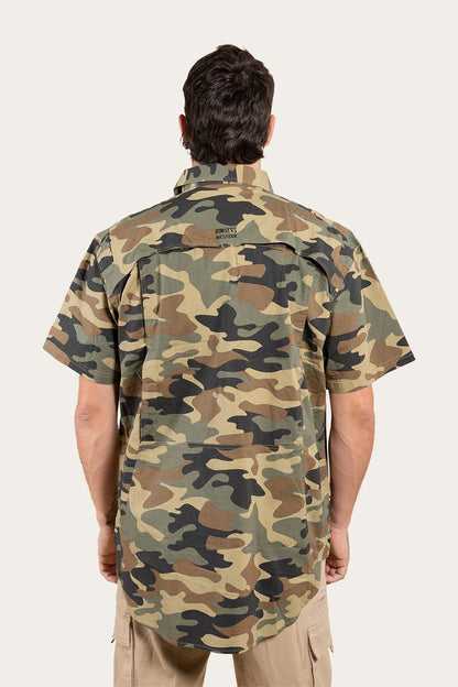 Bulgarra Mens Ripstop Full Button Work Shirt - Camo