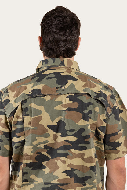 Bulgarra Mens Ripstop Full Button Work Shirt - Camo