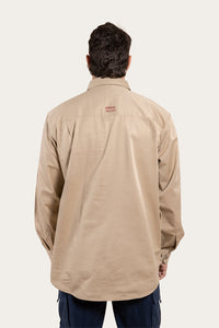 Southern Highlands Mens Half Button Work Shirt - Camel