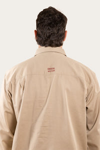 Southern Highlands Mens Half Button Work Shirt - Camel