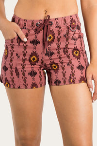 Womens Heavy Weight Ruggers - Dusty Rose with Montana Print