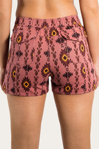 Womens Heavy Weight Ruggers - Dusty Rose with Montana Print