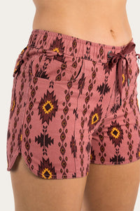 Womens Heavy Weight Ruggers - Dusty Rose with Montana Print