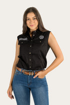 Signature Jillaroo Womens Sleeveless Work Shirt - Black/White