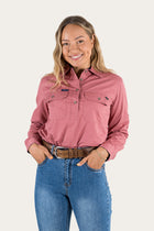 Pentecost River Womens Half Button Work Shirt - Rose