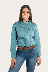 Katherine Cowgirl Womens Mid Rise Bootleg Jean - Light Blue