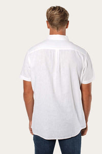 Dawson Mens Relaxed Linen Dress Shirt - Bright White