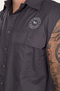 Hawkeye Mens Sleeveless Work Shirt - Magnum/Ultimate Grey