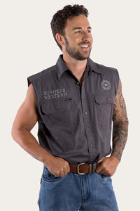 Hawkeye Mens Sleeveless Work Shirt - Magnum/Ultimate Grey