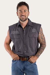 Hawkeye Mens Sleeveless Work Shirt - Magnum/Ultimate Grey