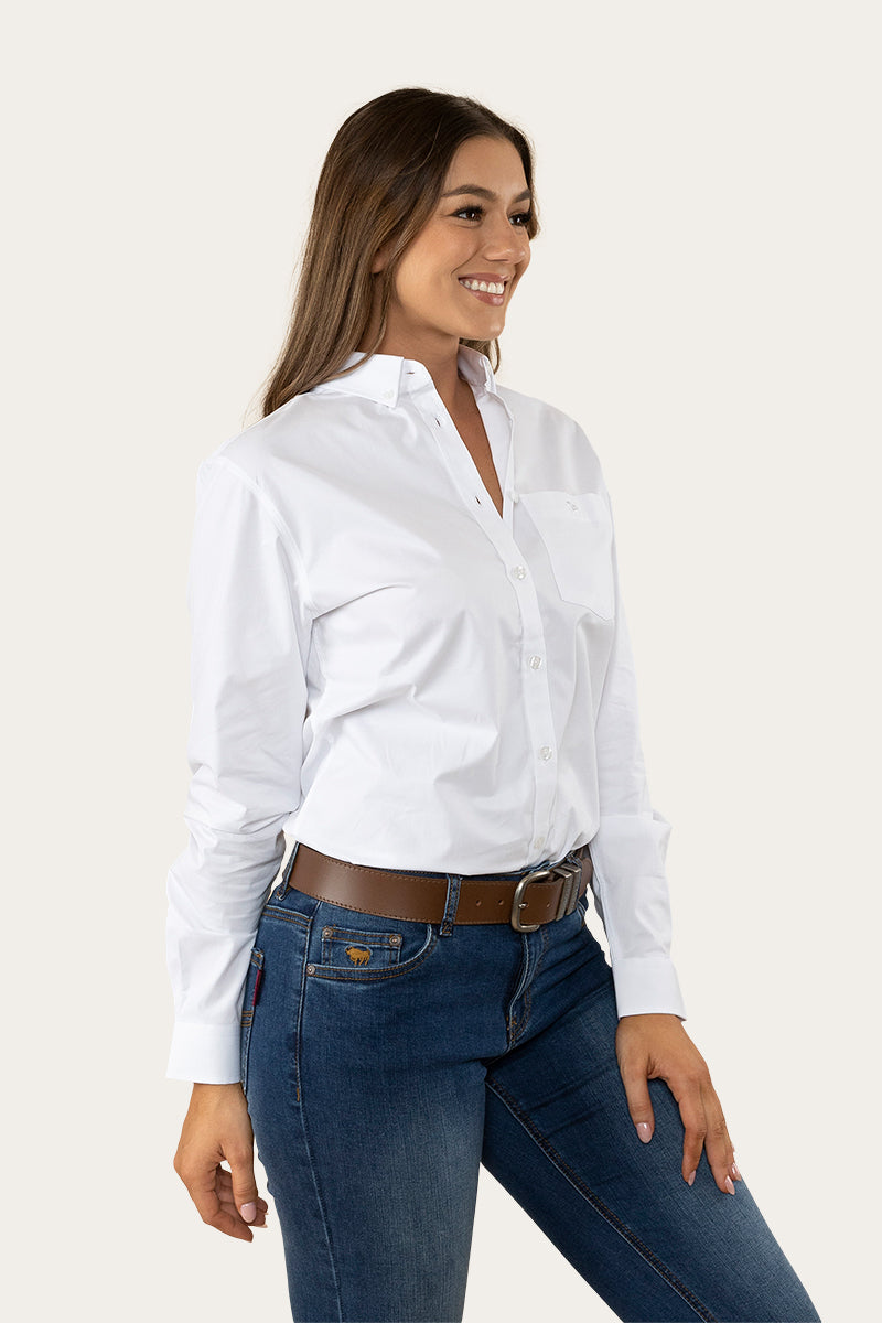 Heritage Womens Plain Dress Shirt - White