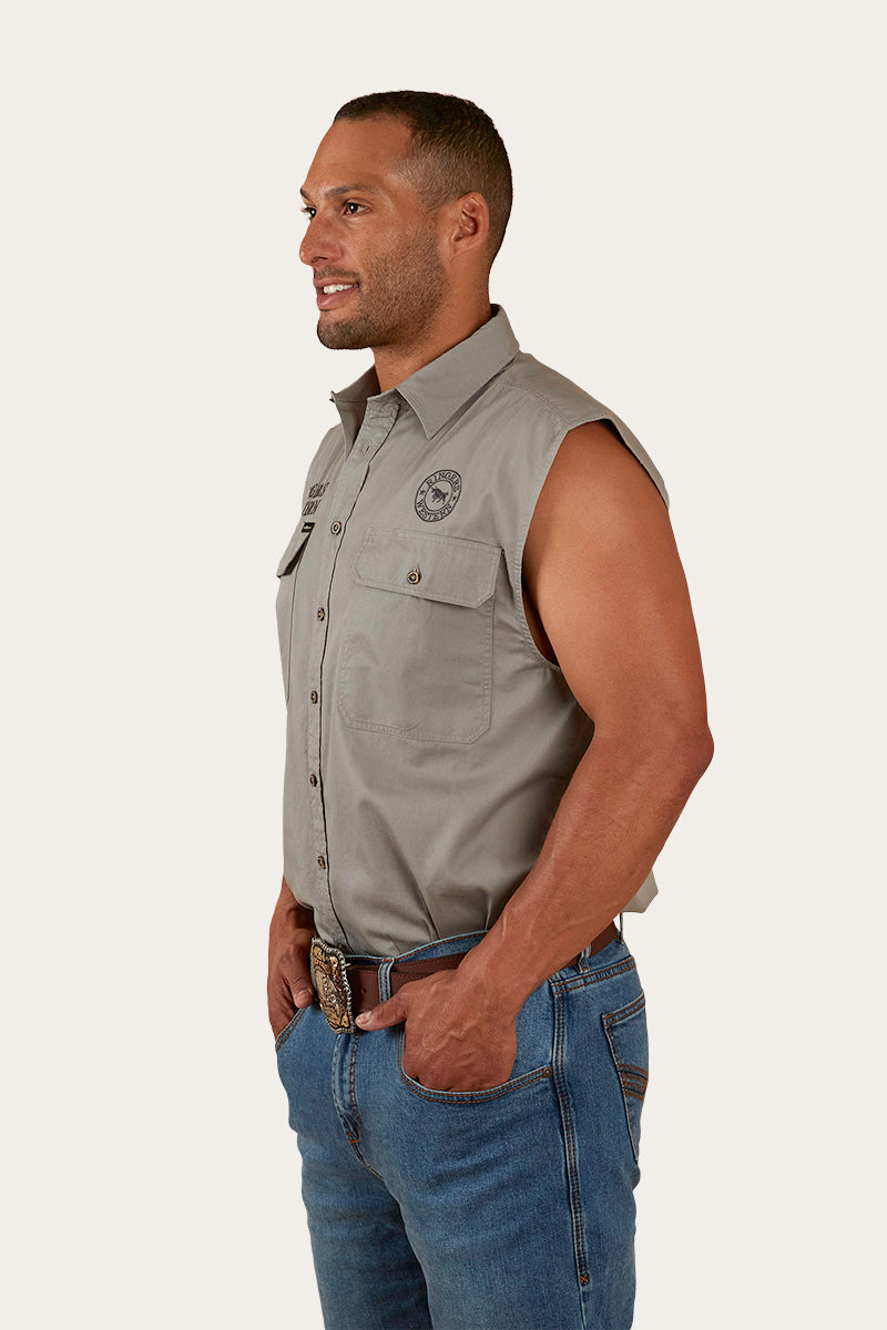 Hawkeye Mens Sleeveless Work Shirt -  Ultimate Grey/Magnum