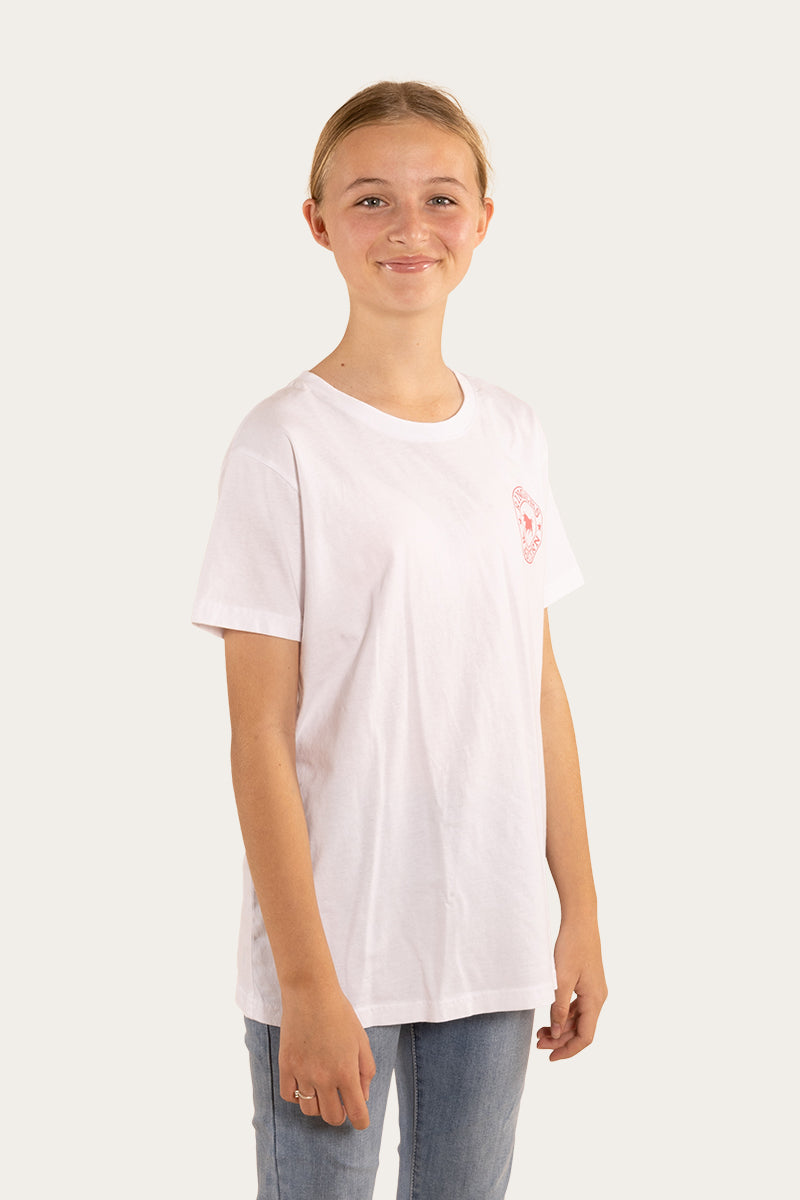 Signature Bull Kids Classic Fit T-Shirt - White/Melon