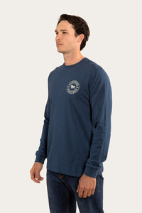 Signature Bull Mens Classic Fit Long Sleeve T-Shirt - Petrol Blue/Sage