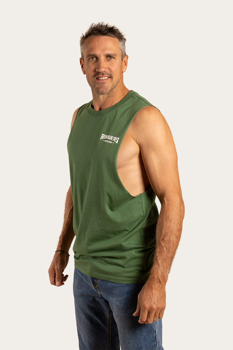 Squadron Mens Muscle Tank - Cactus Green