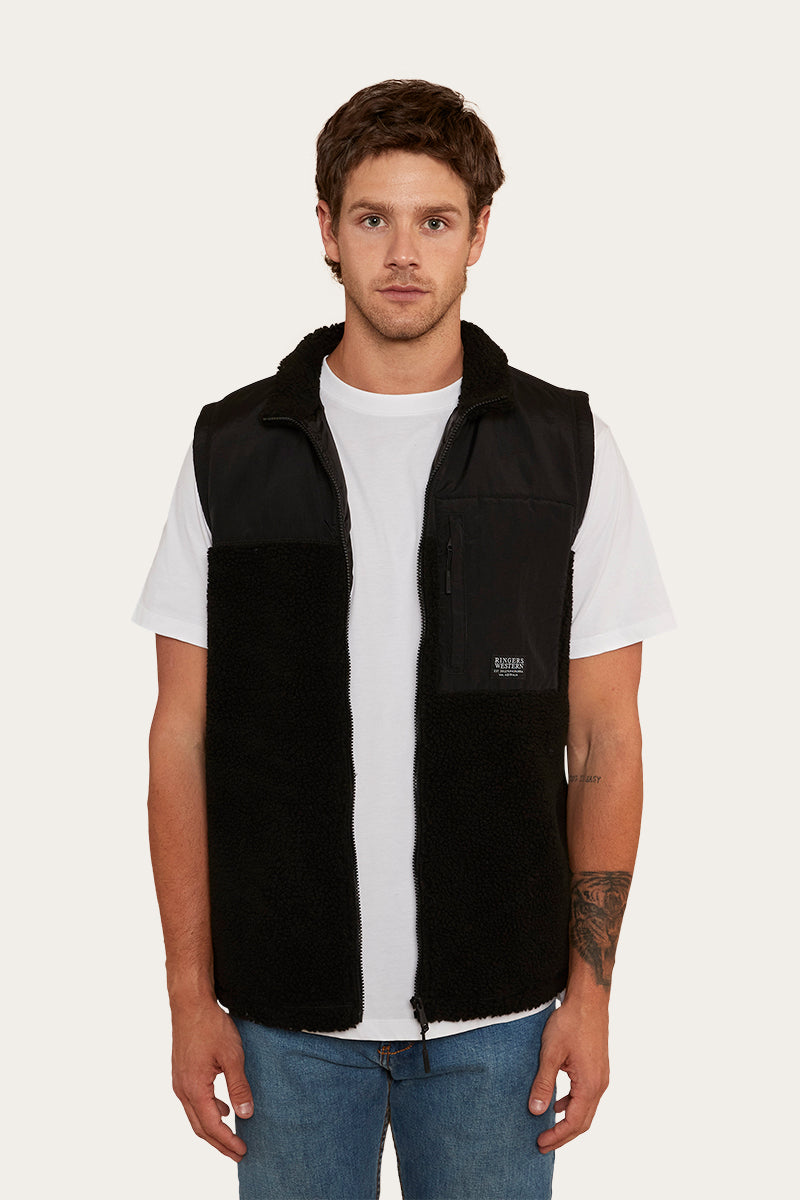 Hume Mens Zip Thru Vest Black