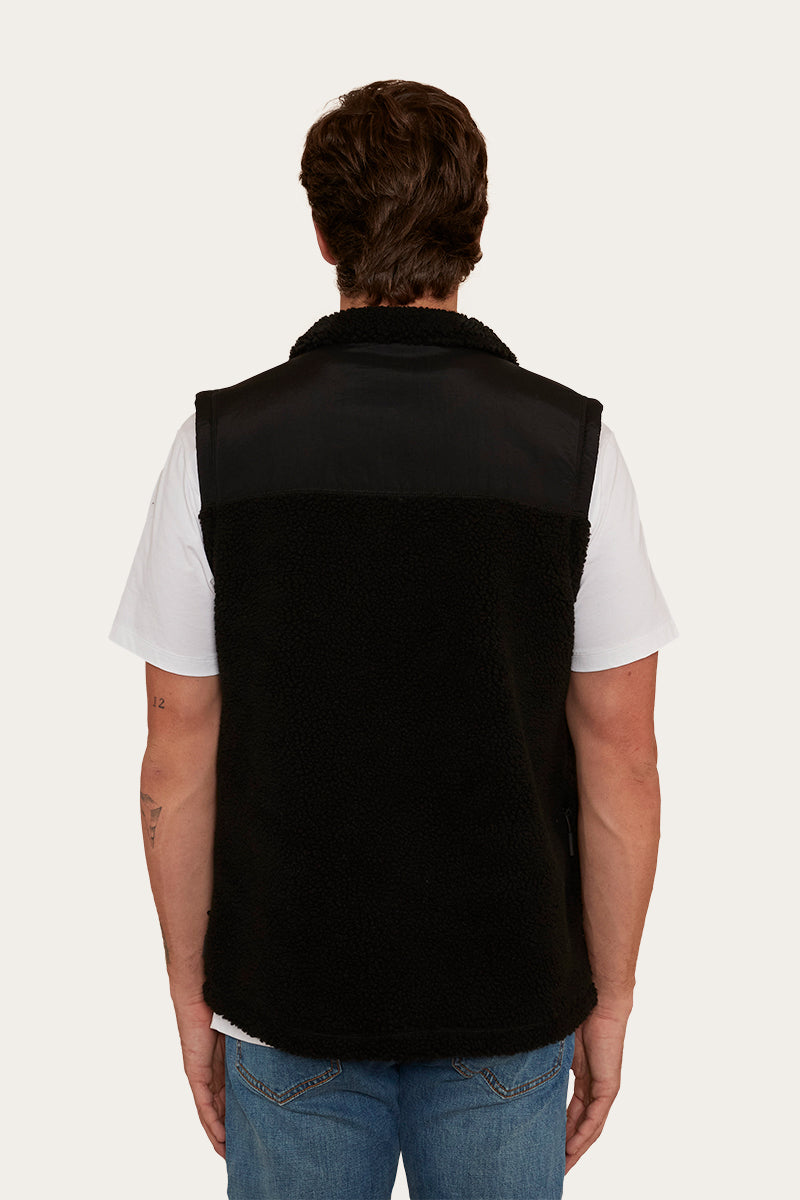 Hume Mens Zip Thru Vest Black