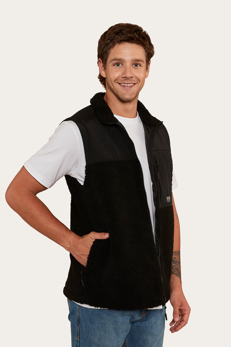 Hume Mens Zip Thru Vest Black