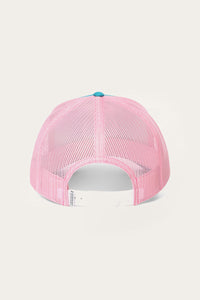 Signature Bull Trucker Teal & Pink with Pink & White Patch