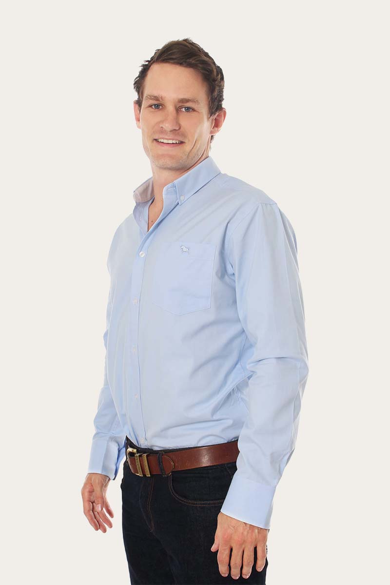 Heritage Mens Plain Dress Shirt - Chambray Blue