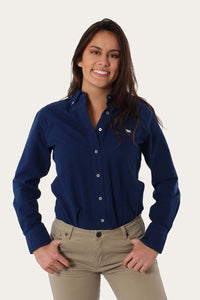 Cambridge Womens Slim Fit Oxford Shirt Navy