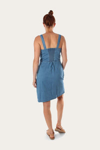Charlotte Womens Chambray Midi Day Dress Chambray Blue